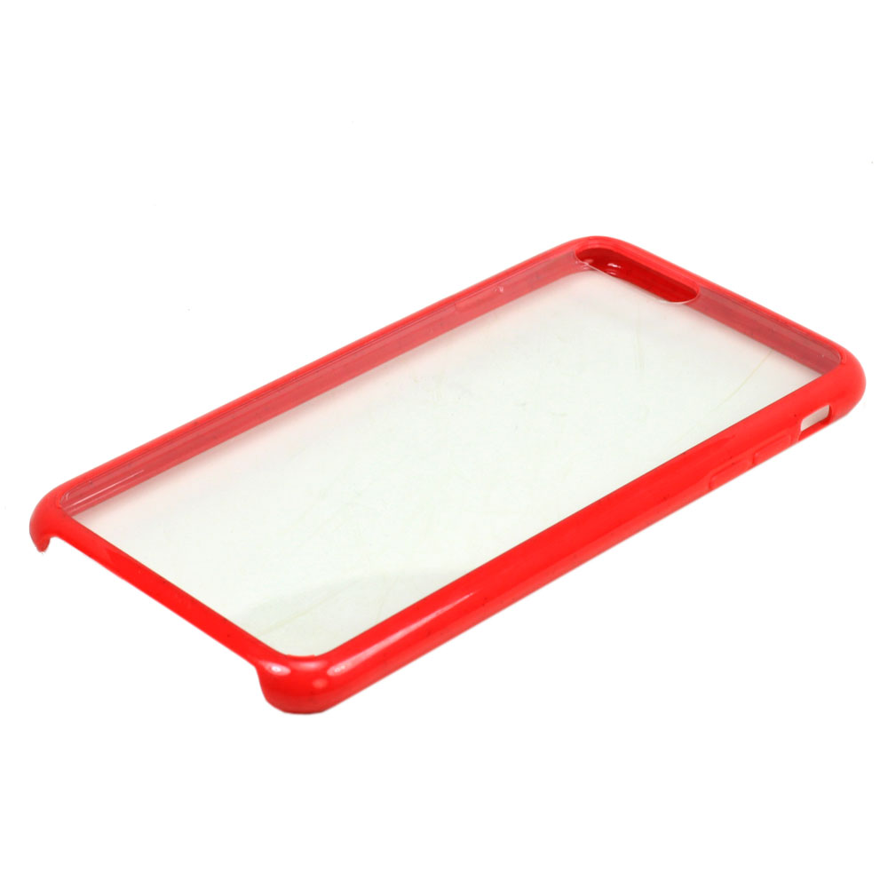 iPHONE 8 Plus / 7 Plus Pro Slim Clear Hard Color Bumper Case (Red)